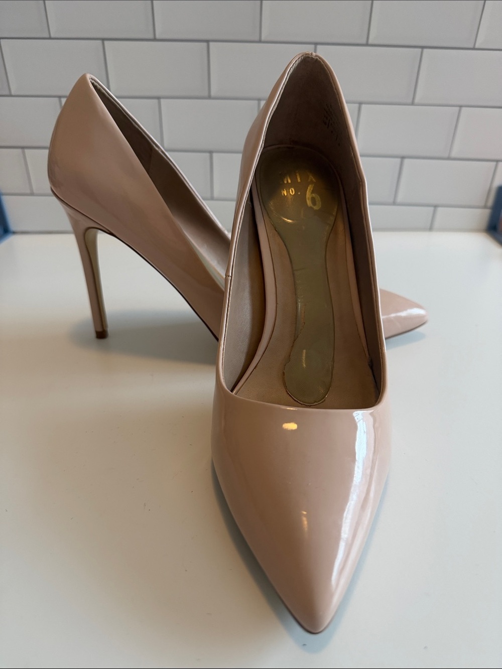 Mix No. 6 Blush Patent Pointed-Toe Stiletto Pumps